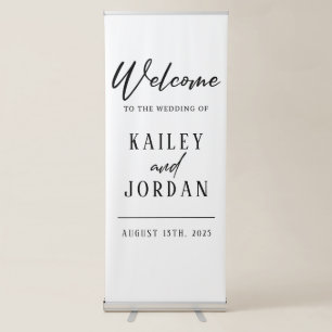 wedding welcome sign, personalised wedding sign, retractable banner