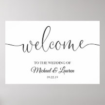 Wedding Welcome Sign Poster Board Entrance Script