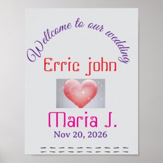 Wedding Welcome Sign Poster editable Entrance Sign