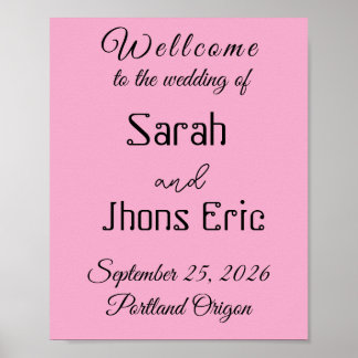 Wedding Welcome Sign Poster, Personalised Bride