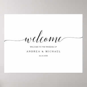 Wedding Welcome Sign Poster - Romantic Calligraphy