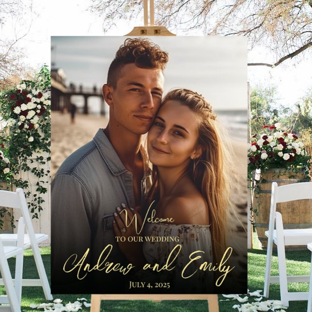 Wedding welcome sign poster with photo (Creator Uploaded)
