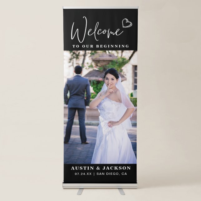 Wedding Welcome Sign Retractable Banner Template (Front)