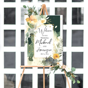 Wedding Welcome Sign Template, Dusky Pink Floral,