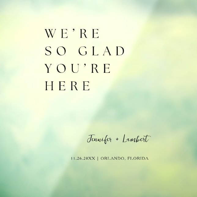 Wedding Welcome Sign | We're So Glad You're Here (Sheet 3)