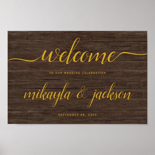 Wedding Welcome Sign with Handwriting Script (Front)