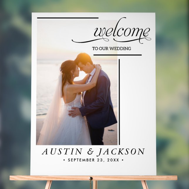 Wedding Welcome Sign with Name and Date |  (Neutral)