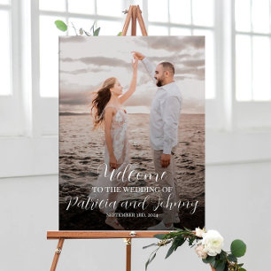 Wedding welcome sign with photo