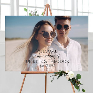 Wedding welcome sign with photo