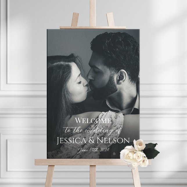 Wedding welcome sign with photo canvas print (Creator Uploaded)