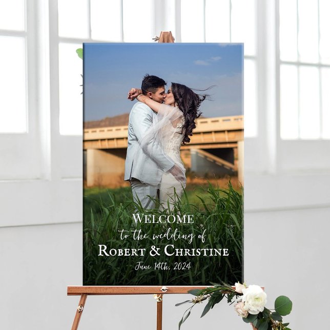 Wedding welcome sign with photo on canvas (Creator Uploaded)