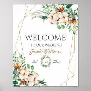 Wedding Welcome Signs Eucalyptus & Cotton