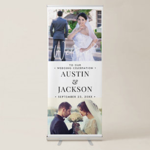 Wedding Welcome Simple Modern Calligraphy 2 Photo  Retractable Banner