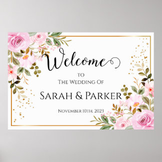 Wedding welcome sing poster print