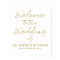 Wedding Welcome Stylish Golden Lettered Sign