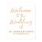 Wedding Welcome Stylish Rose Gold Lettered Sign