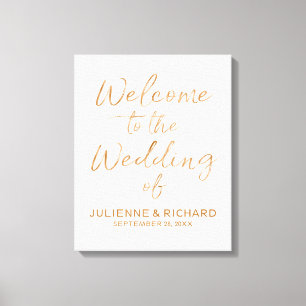 Wedding Welcome Stylish Rose Gold Lettered Sign