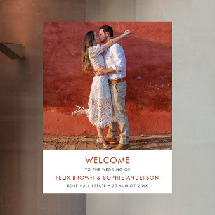 Wedding Welcome   Terracotta Burnt Orange Rust Window Cling