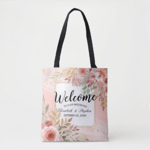 Wedding Welcome Thank You Gift Bag Elegant Flowers