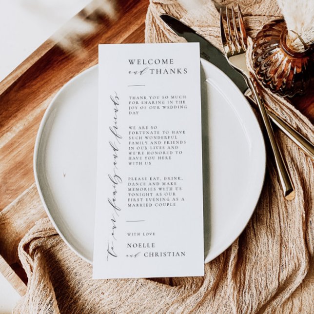 Wedding Welcome & Thanks Minimal Table Place Card (Creator Uploaded)