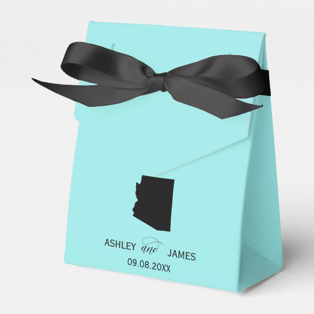 Wedding Welcome to Arizona Favour Box, State Map Box (Front Side)