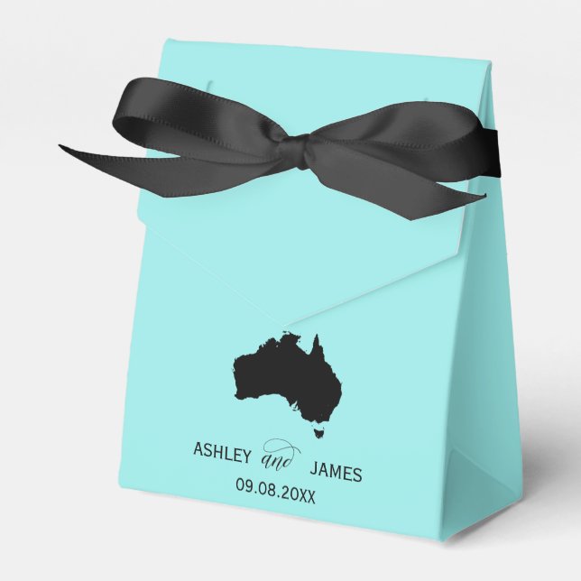 Wedding Welcome to Australia Map Favour Box (Front Side)