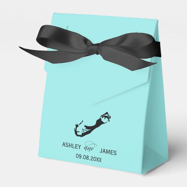 Wedding Welcome to Bermuda Map Favour Box (Front Side)