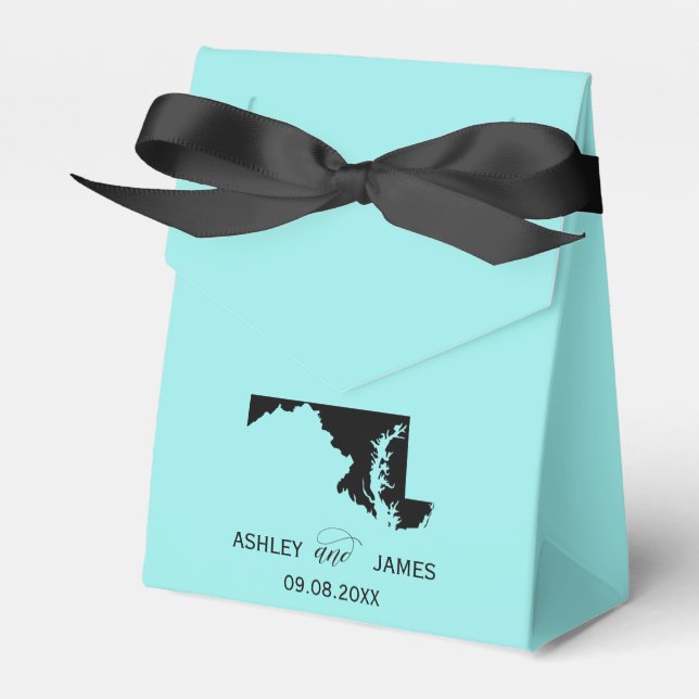 Wedding Welcome to Maryland Favour Box State Map (Front Side)