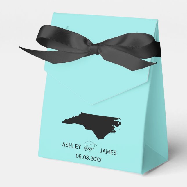 Wedding Welcome to North Carolina Favour Box Map (Front Side)
