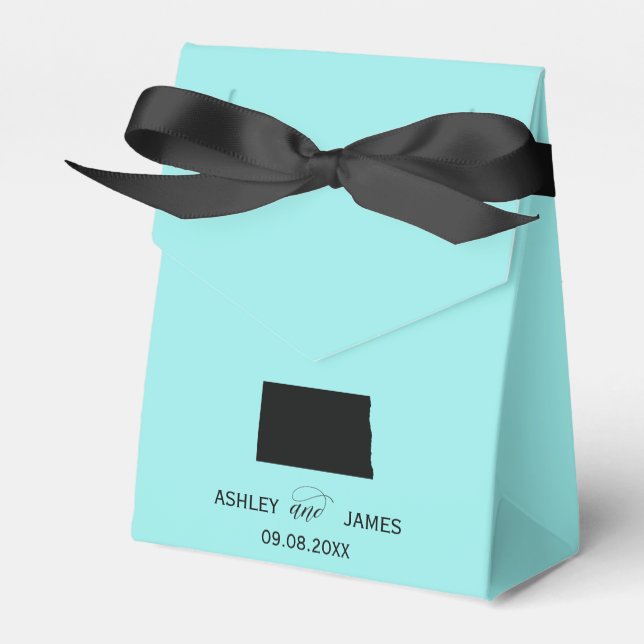 Wedding Welcome to North Dakota Favour Box Map (Front Side)