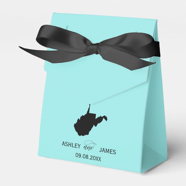 Wedding Welcome to West Virginia Favour Box w/ Map (Front Side)