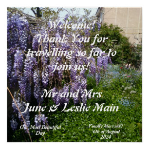 Wedding Welcome Wisteria Poster