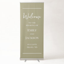 Wedding Welcome with Names of Bride & Groom Sage