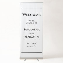 Wedding Welcome with Names of Bride & Groom White