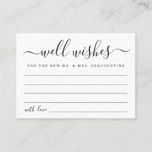 Wedding Well Wishes for the Mr & Mrs - Simple Calling Card
