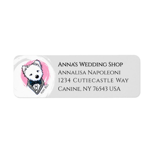 Wedding Westie Address Label  (Front)
