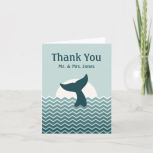 Wedding Whale Tail Thank You Card