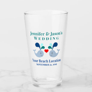 Wedding Whale Tropical Beach Destination Pint Glass