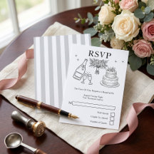 Wedding Whimsical Doodles Grey and White