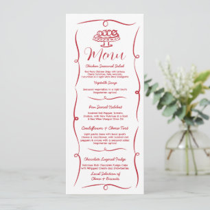 Wedding Whimsical Hand Drawn Illustrated French Menu