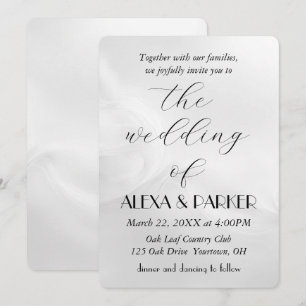 Wedding White Abstract Design Invitation