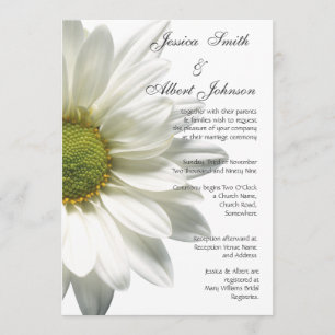 Wedding white big daisy invitation