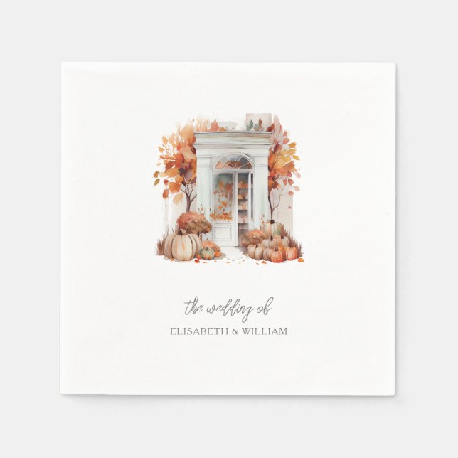 Wedding White Front Door Fall Napkin (Front)