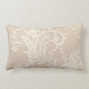 Wedding White Lace Lumbar Cushion