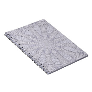 Wedding White Lace Mandala Kaleidoscope Abstract 1 Notebook