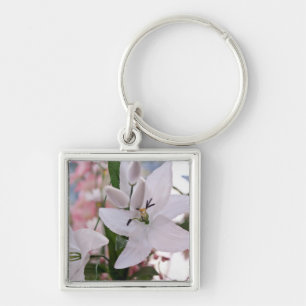 wedding white lily flowers floral flora love vines key ring