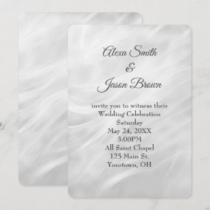 Wedding White Marble Abstract Invitation