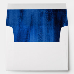 Wedding white sapphire blue abstract art inside envelope