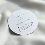 Wedding wildflowers classic round sticker<br><div class="desc">Add a touch of natural elegance to your wedding favours or decor with these Wedding Wildflowers Classic Round Stickers. Featuring a charming wildflowers illustration, these stickers bring a rustic and timeless feel to your special day. They're perfect for sealing envelopes, adorning gift bags, or adding a personal touch to various...</div>