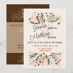 Wedding Wildflowers Modern Inspirivity Elegant Invitation